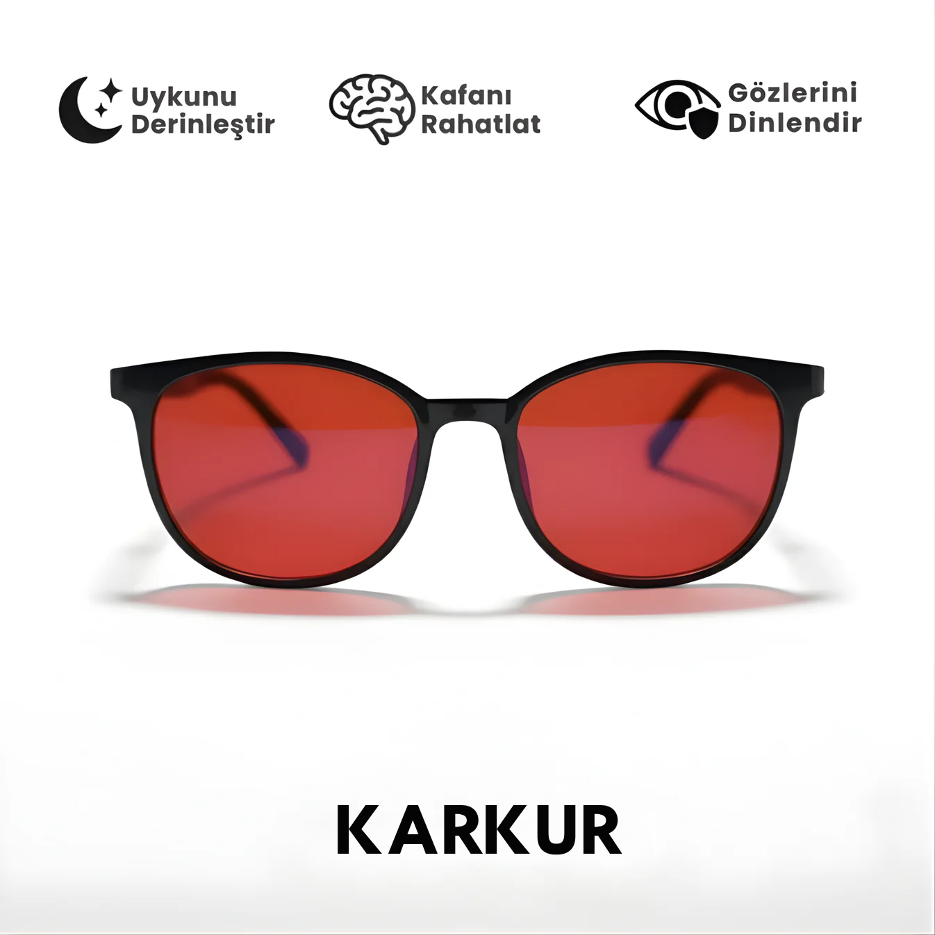 Unisex Kırmızı Camlı Mavi Işık Gözlüğü